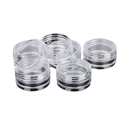 Transparent Plastic Empty Portable Facial Cream Jar, Tiny Makeup Sample Containers, with Screw Lid, Column