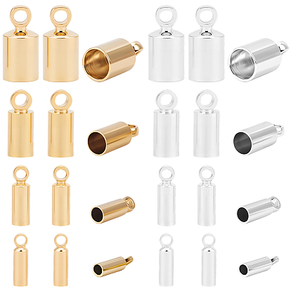 80шт. 8 стили латунные наконечники шнура, колонка, долговечный