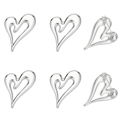 6шт. значки в форме сердца из цинкового сплава для рюкзака и одежды