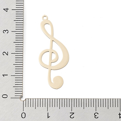 Long-Lasting Plated Brass Filigree Pendants, Musical Note Charm