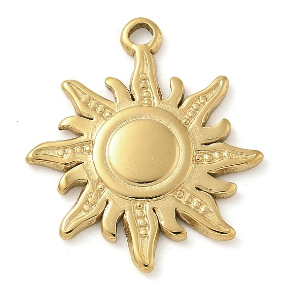 Placage ionique (ip) 304 pendentifs en acier inoxydable, charme du soleil