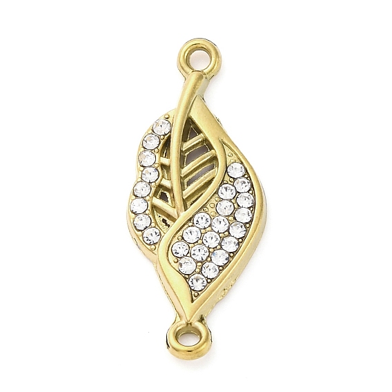 304 подвески-фигурки из нержавеющей стали с кристаллами и стразами в виде листьев