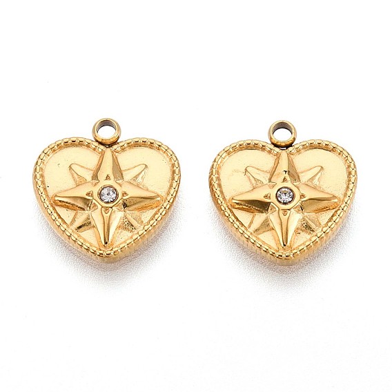 304 прелести нержавеющей стали, со стразами, сердце, звезда