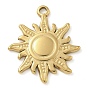 Placage ionique (ip) 304 pendentifs en acier inoxydable, charme du soleil