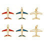 6 шт. 3 цвета латунные эмалевые подвески, прелести самолета, стойки покрытие, без кадмия и без свинца, долговечный, с целью перехода в кольце