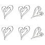 6Pcs Heart Zinc Alloy Lapel Pins for Backpack Clothes