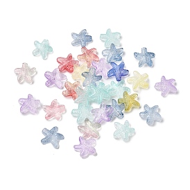 Прозрачные стеклянные бусины градиентного цвета, морская звезда