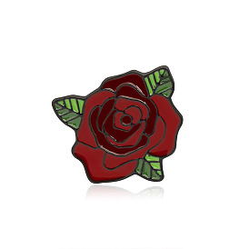 Rose of Life Enamel Pin, Electrophoresis Black Plated Alloy Badge for Backpack Clothes