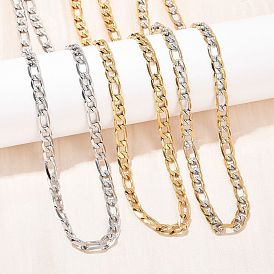 6мм 304 ожерелья из нержавеющей стали в виде цепочки Фигаро для женщин, ионное покрытие (ip)