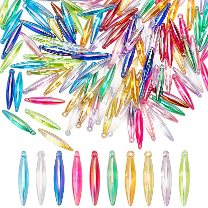 220шт 11 цветные непрозрачные акриловые подвески, с покрытием AB цвета, шарм пули