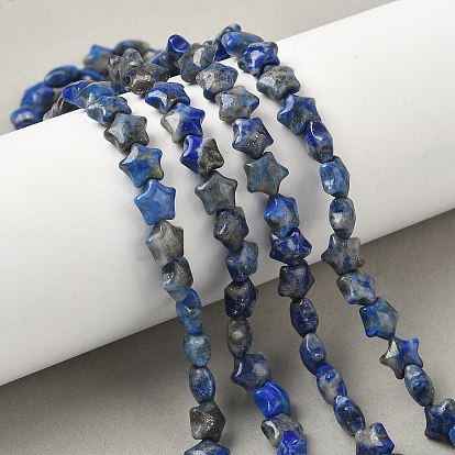Нити бусин из натурального лазурита в форме звезды