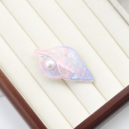 PVC Plastic Claw Hair Clips, with Plastic Bead