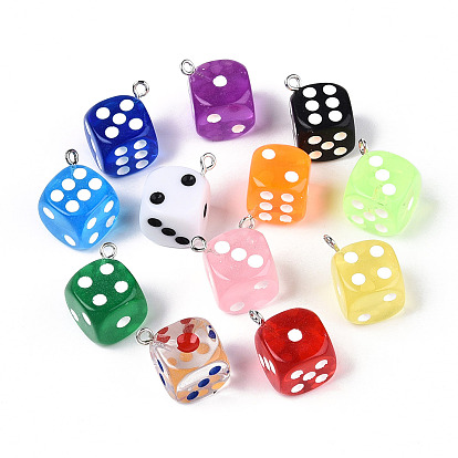 Подвески из прозрачной акриловой эмали, игральная кость