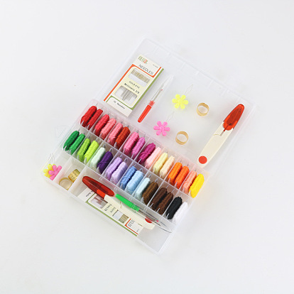 Cross-stitch thread box, wound thread board, 32-color cross-stitch embroidery tool sewing box