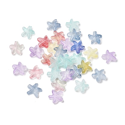 Прозрачные стеклянные бусины градиентного цвета, морская звезда