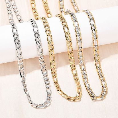 6мм 304 ожерелья из нержавеющей стали в виде цепочки Фигаро для женщин, ионное покрытие (ip)