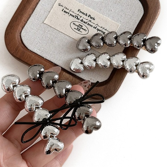 Сплав с пластиковыми заколками для волос из кожи аллигатора, сердце