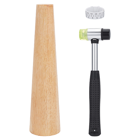 Наборы для самостоятельного изготовления браслетов, Железный Молот, с резиновой ручкой, деревянная оправка для определения размера браслета, пластиковая калибровочная машина, для изготовления ювелирных изделий