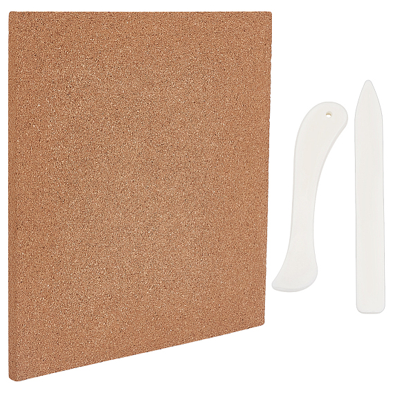 2шт. пластиковый нож для вскрытия писем, для diy записная книжка и изготовление карт и фото альбомная бумага складная, с 1 ковриками под чашки из поликарбонатной пробки