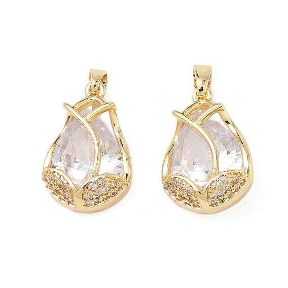 Латунные микро проложить кубического циркония подвески, , без свинца и без кадмия, долговечный, стойки покрытие