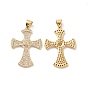 Подвески из латуни с крестообразным паве из прозрачного кубического циркония, без кадмия, без никеля и без свинца