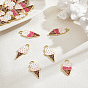 12Pcs 2 Styles Alloy Enamel Pendants, Ice Cream