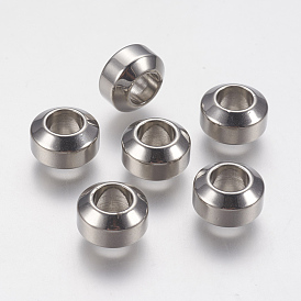 201 Stainless Steel Beads, Large Hole Beads, Rondelle