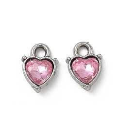 Подвески из сплава и страза, сердце прелести