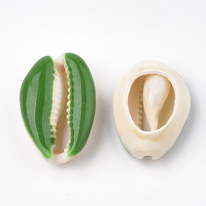 Cowrie Shell Beads, with Enamel, No Hole/Undrilled