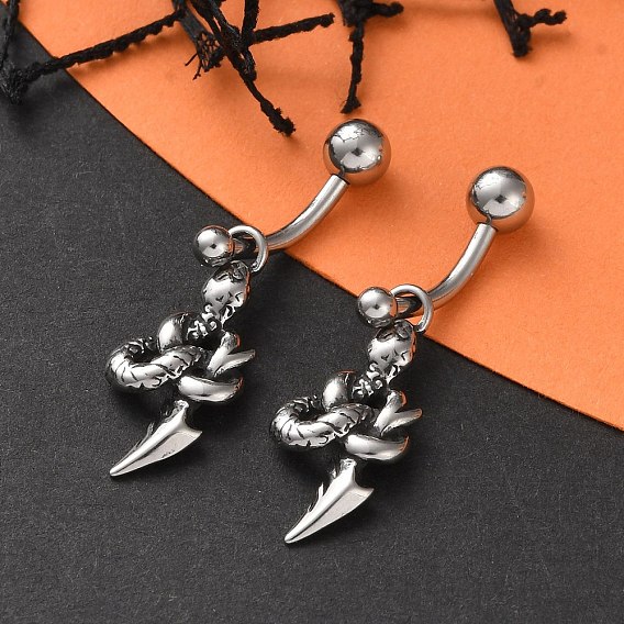 Змея 316 хирургические кольца из нержавеющей стали для пупка, пирсинг пупка кольца, украшения для тела в виде штанги для женщин