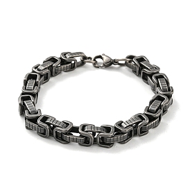 Placage ionique (ip) 201 bracelets à chaîne byzantine en acier inoxydable