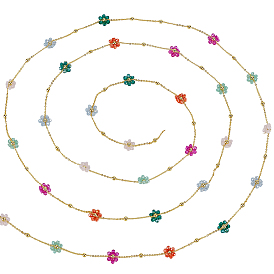 2.5м латунные цепочки в виде цветка, со стеклом, стойки покрытие, долговечный, без свинца и без кадмия, несварные, с катушкой, реальный 18 k позолоченный