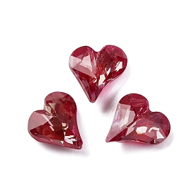 Glass Rhinestone Cabochons, Pointed Back, Faceted, Heart