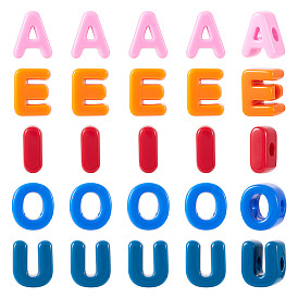 50 шт 5 стили непрозрачные акриловые европейские бусины, бусины с большим отверстием, буквы, разноцветные