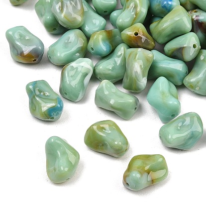 Двухцветные непрозрачные акриловые бусины, имитирующие драгоценные камни, самородки