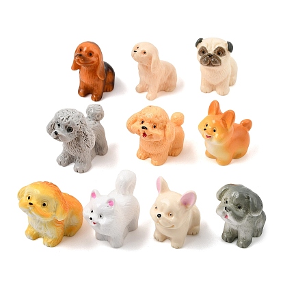 Opaque Resin Dog Figurines, Micro Landscape Home Office Desktop Decoration