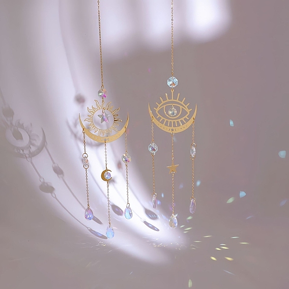 Каплевидный стеклянный ловец солнца для окон радуга производитель, металлические подвесные украшения, для украшения дома и улицы