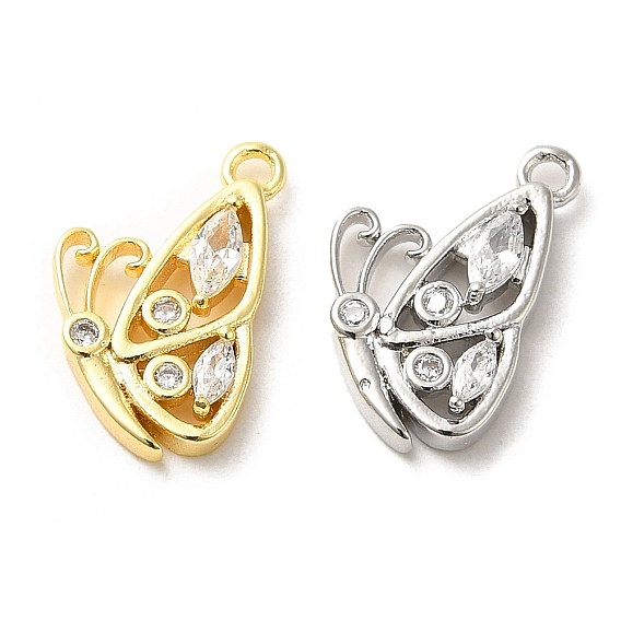 Латунные микро проложить кубического циркония подвески, бабочки прелести
