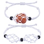 Adjustable Braided Nylon Cord Macrame Pouch Bracelet Making, with Glass Beads