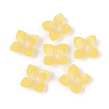 Heat Shrink Acrylic Bead Caps, 4-Petal Flower