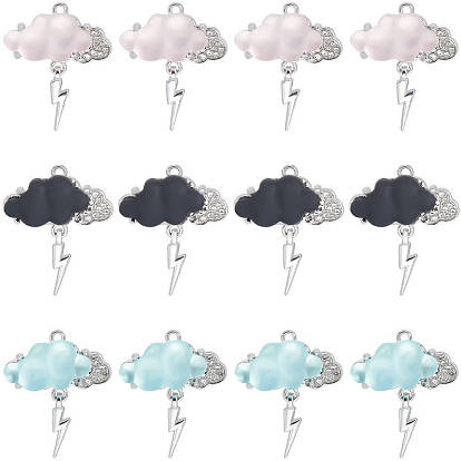12шт 3 цветной сплав подвески со стразами, cmолой, облако