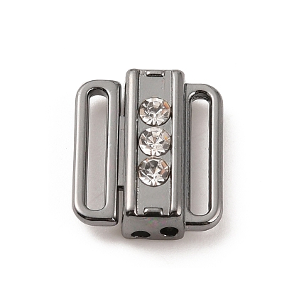 Zinc Alloy Rhinestone Bikini Clips, Bra Clasp Replacement Part, Lingerie Front Closure