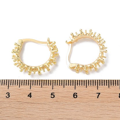 Brass Hoop Earrings Finding, for Half Drilled Beads and Rhinestone