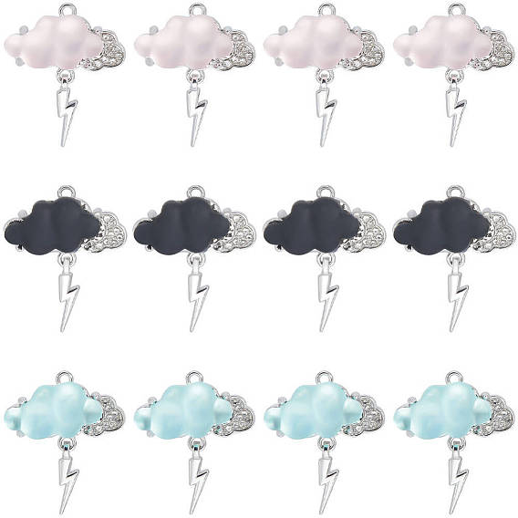 12шт 3 цветной сплав подвески со стразами, cmолой, облако