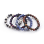 Natural Picasso/Sodalite/Dragon Veins Agate/Zebra Jasper Stretch Bracelets Sets, Round