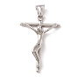304 Stainless Steel Pendants, Cross with Human