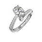 Rhodium Plated 925 Sterling Silver Oval Finger Ring, Clear Cubic Zirconia Ring for Women
