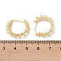Brass Hoop Earrings Finding, for Half Drilled Beads and Rhinestone