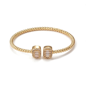 Rack Plating Brass Cubic Zirconia Bangles for Women, Long-Lasting Plated, Cadmium Free & Lead Free