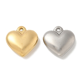 304 Stainless Steel Pendants, Heart Charm